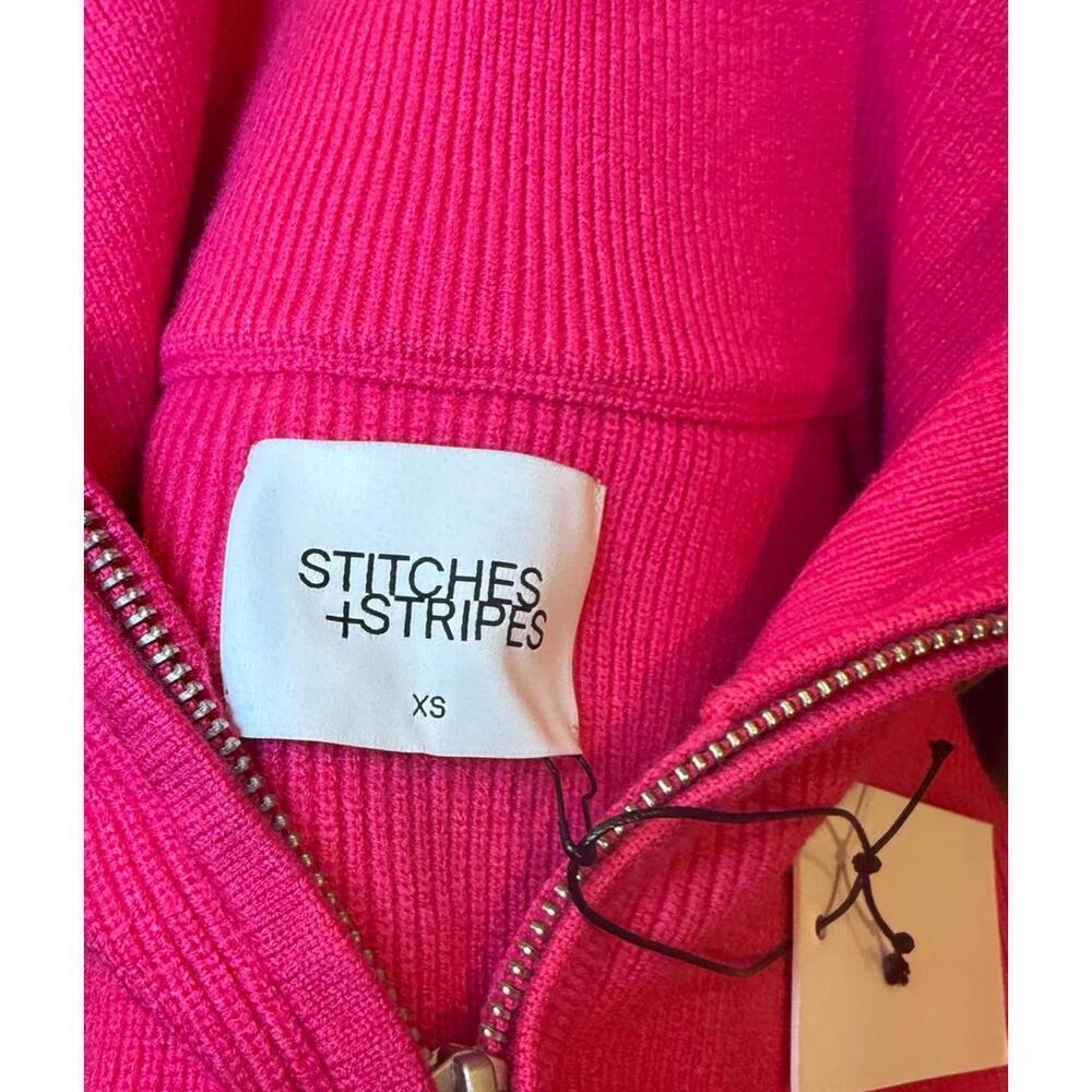 Stitches + Stripes Pink Quarter-Zip Sweater, XS (NWT) - Picture 4 of 5